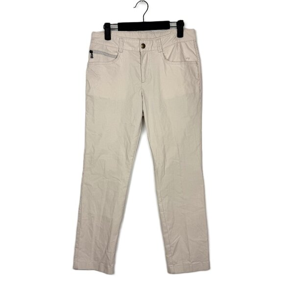Bogner Mid Rise Lightweight Women's Slim Straight Pants Cream Khaki Size 6 - Picture 1 of 9